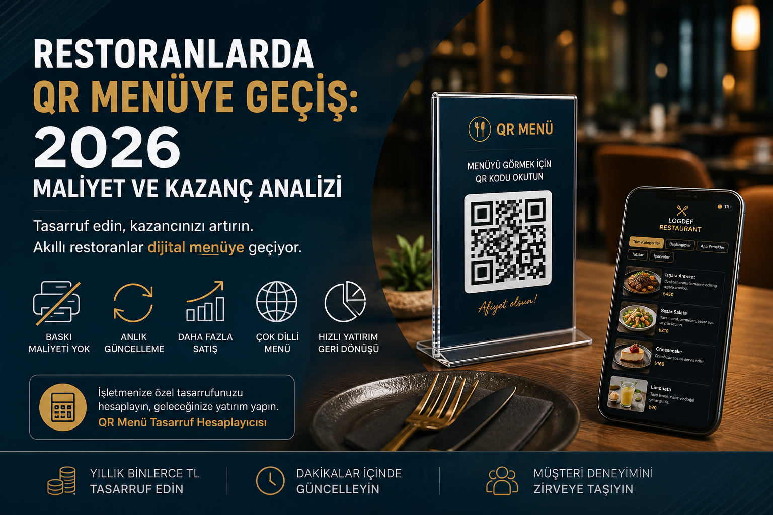 Restoranlarda QR Menüye Geçiş: 2026 Maliyet ve Kazanç Analizi